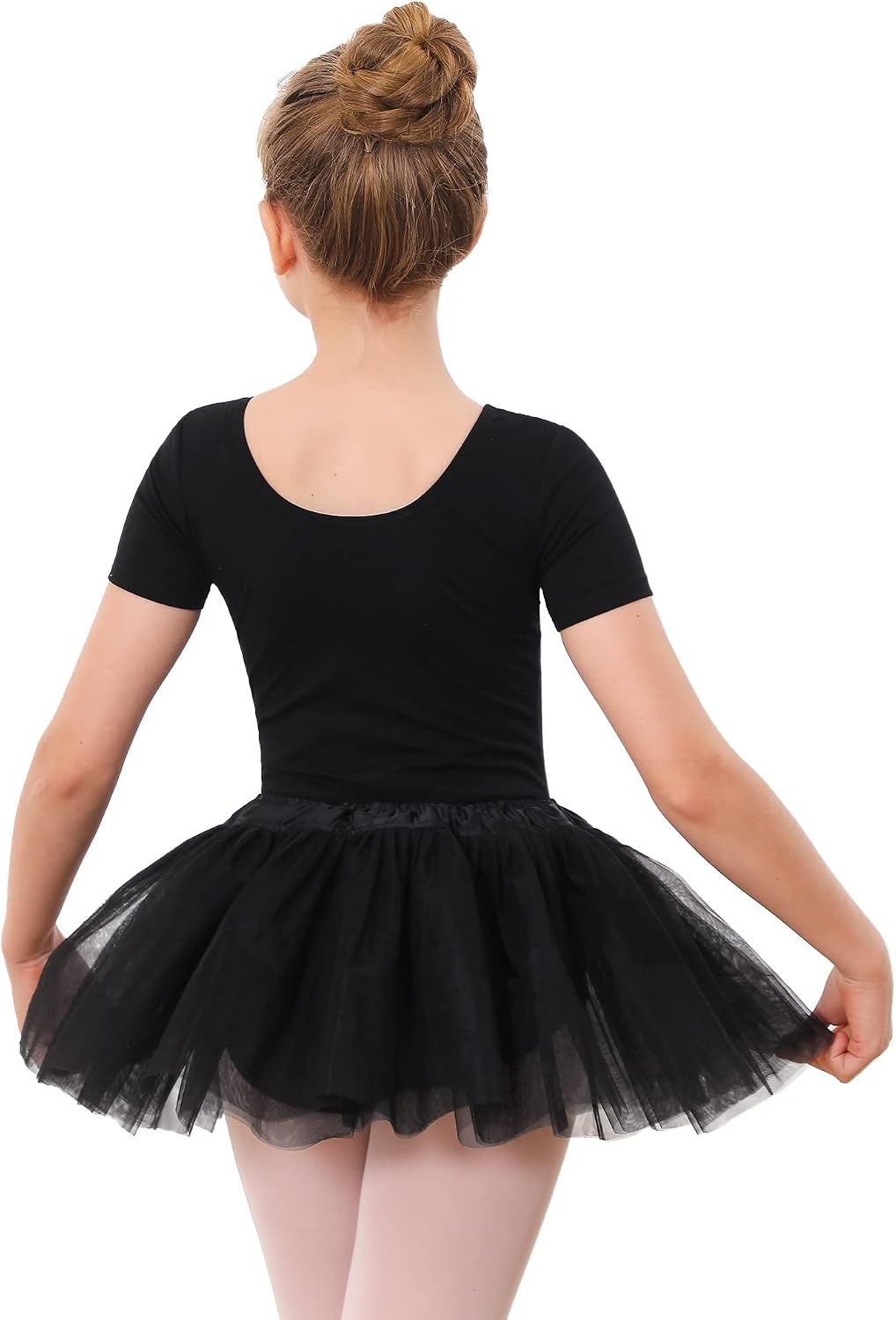 Stelle Ballet Skirts for Girls Toddler Dance Skirt Chiffon Kids Ballet Wrap Skirts(06-black Tutu Skirt)