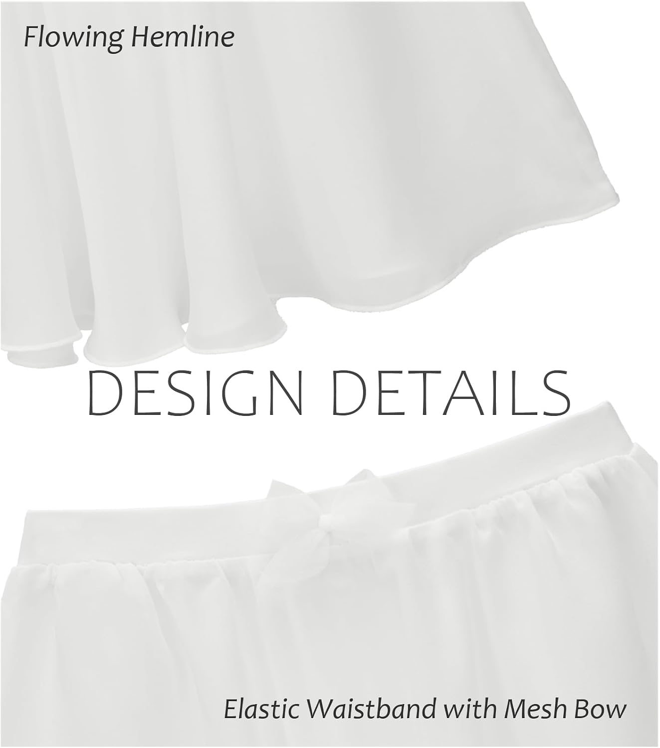 Stelle Girls Ballet Skirt Chiffon Wrap Dance Skirt Mesh Pull-On Skirt(White)