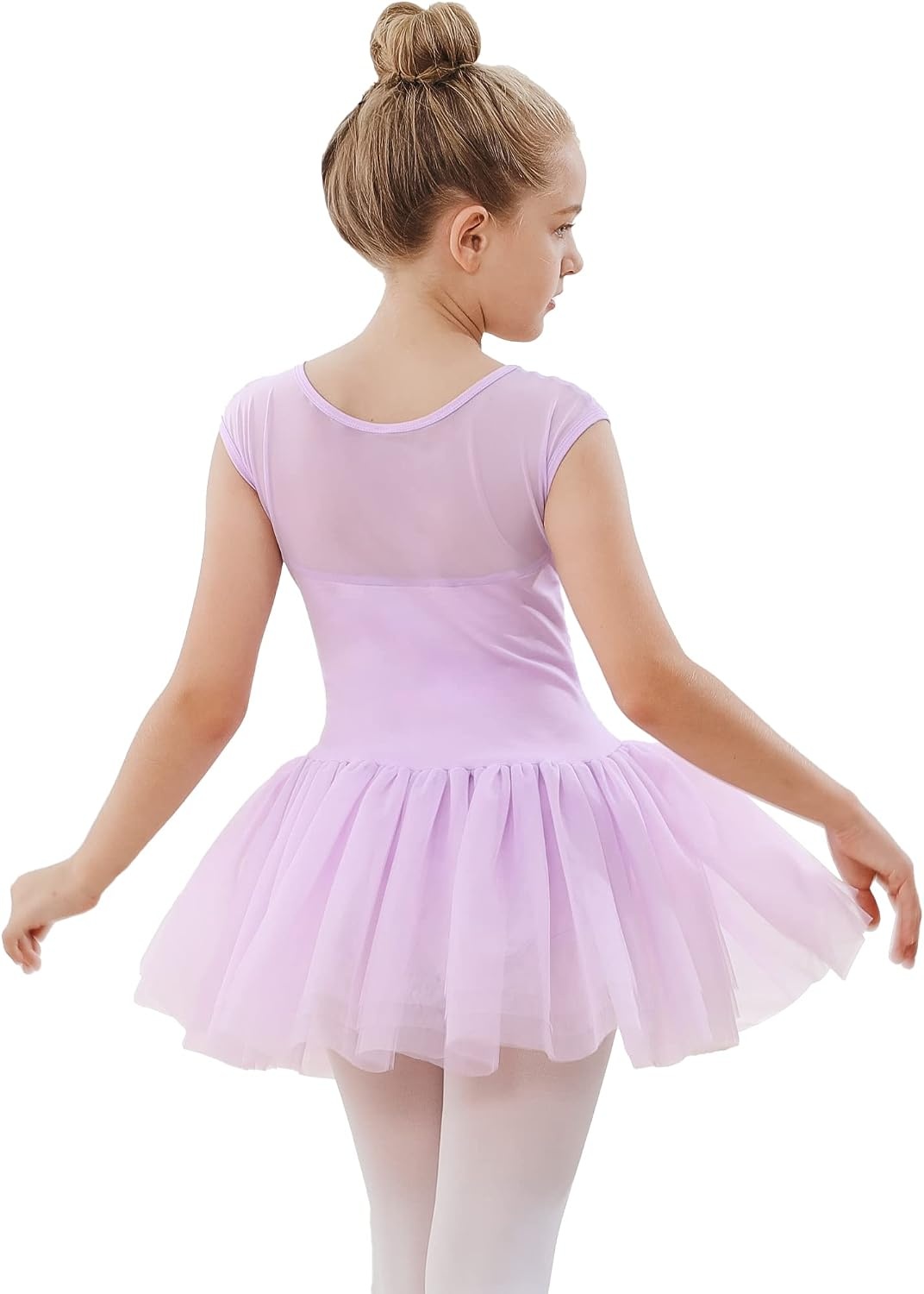 Stelle Ballet Leotards for Girls with Tutu Skirt Ballerina Dance Costumes(01-purple)