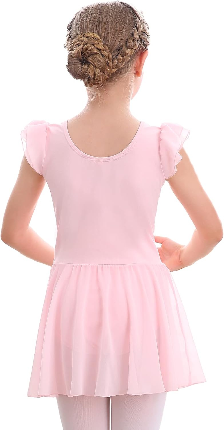 Stelle Ballet Leotards for Girls Dance Leotard with Skirt Kids Dance Dress(2-ballet Pink)