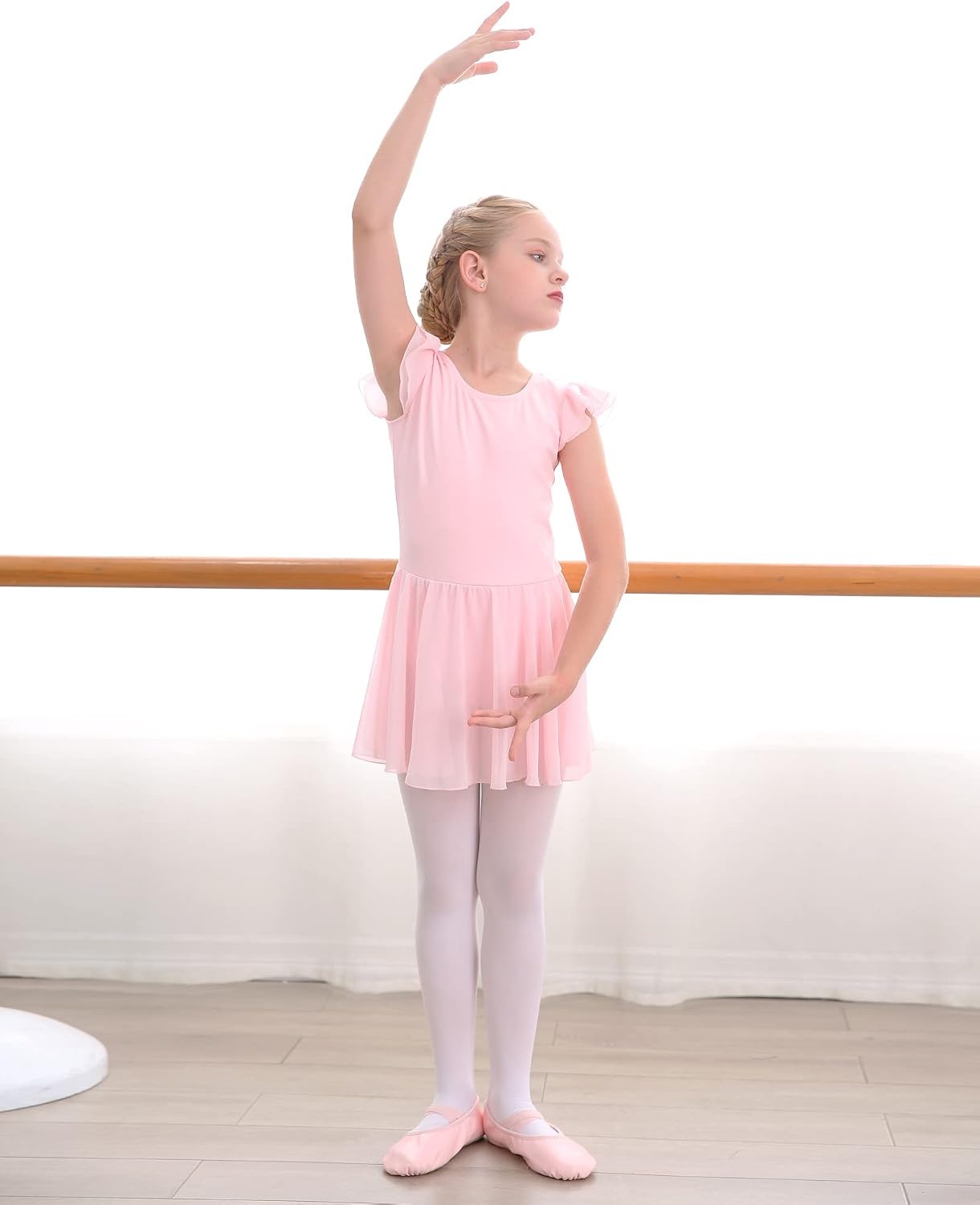 Stelle Ballet Leotards for Girls Dance Leotard with Skirt Kids Dance Dress(2-ballet Pink)