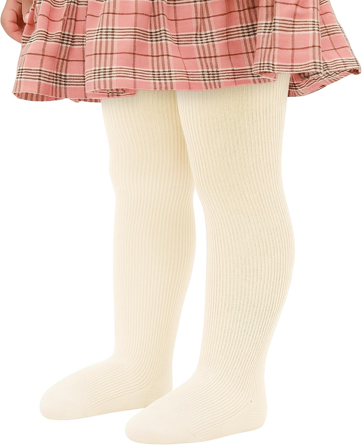 Stelle Toddler Girls Tights Baby Cable Knit Stockings Thick Cotton Legging(1-ivory)