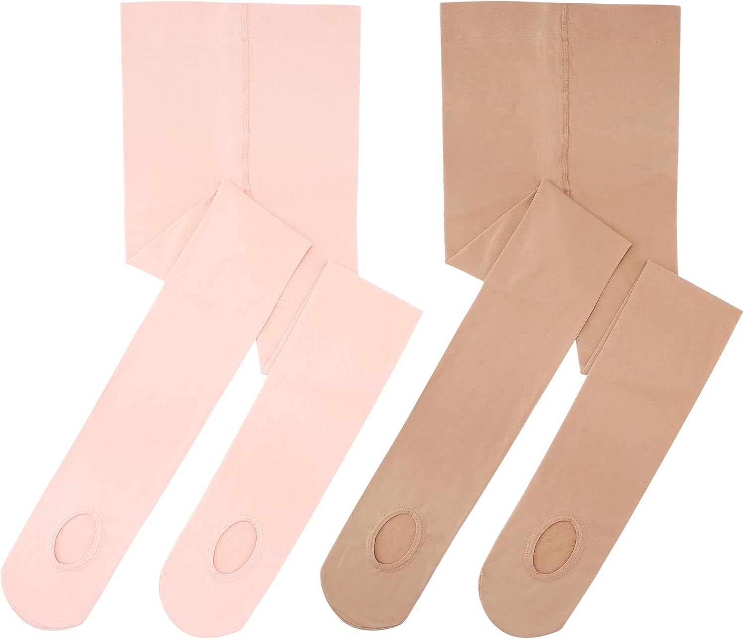 Stelle Women’s Ballet Tights Convertible Dance Leggings Ultra Soft Pro Transition Tight(2 Pairs-ballet Pink+tan)