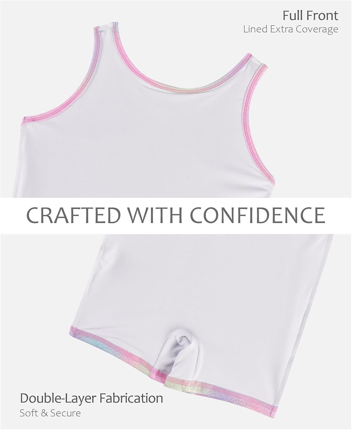Stelle Gymnastics Leotards for Girls Sleeveless Biketard Dance Leotard Tumbling Outfits(Rainbow Mist)