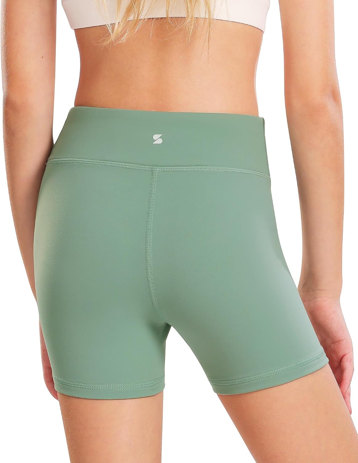 Stelle Girls 3″/4″/8″ Bike Volleyball Shorts with Pockets Youth Athletic Yoga Dance Gymnastics Compression(Jade Green)