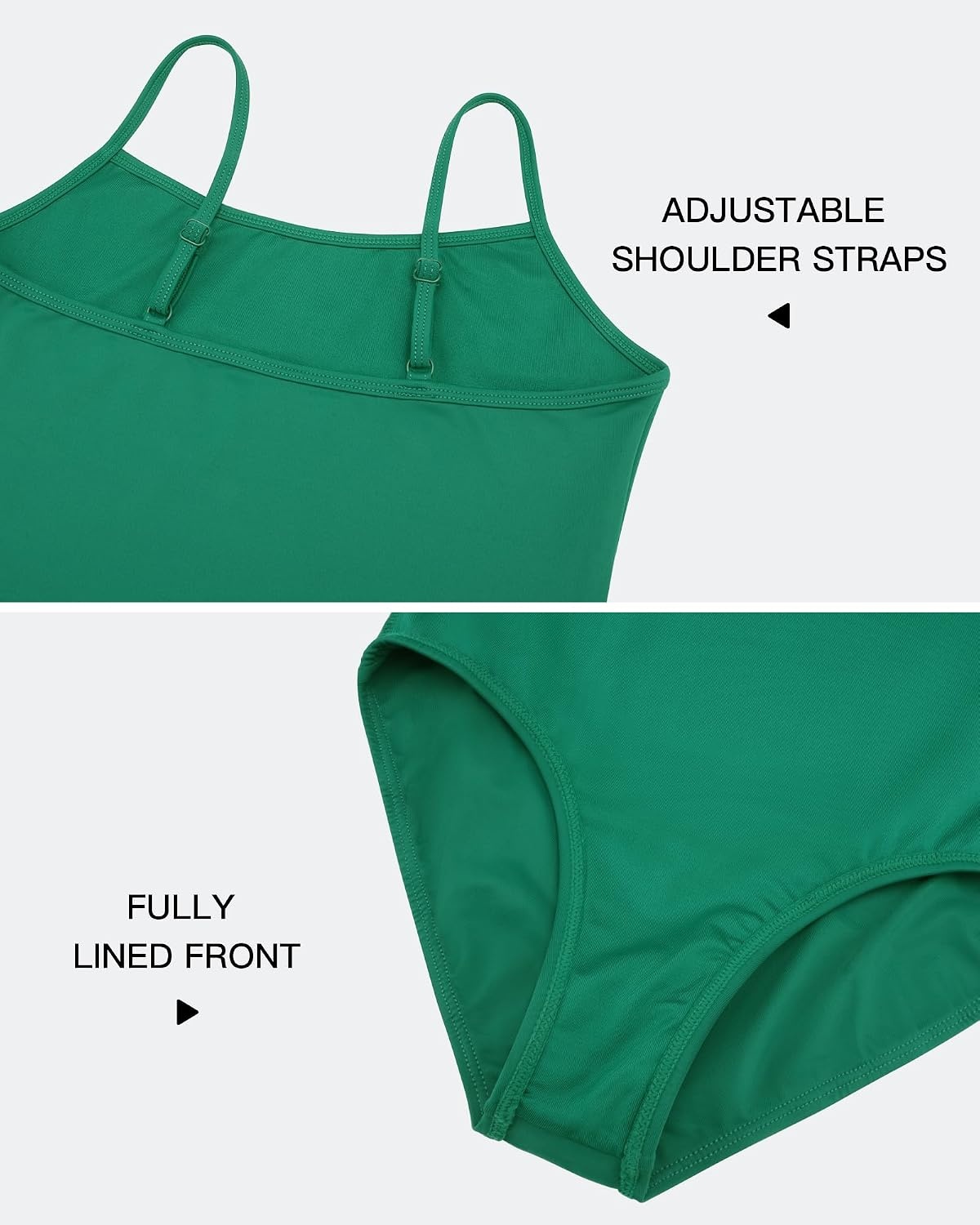 Stelle Gymnastics Leotards for Girls Camisole Ballet Tumbling Outfits 2-16Y | Adjustable straps, Stretch fabric, Comfortable fit, Skin-friendly, Gymnastics & Ballet, Toddler dancewear, Kids bodysuit(Green)