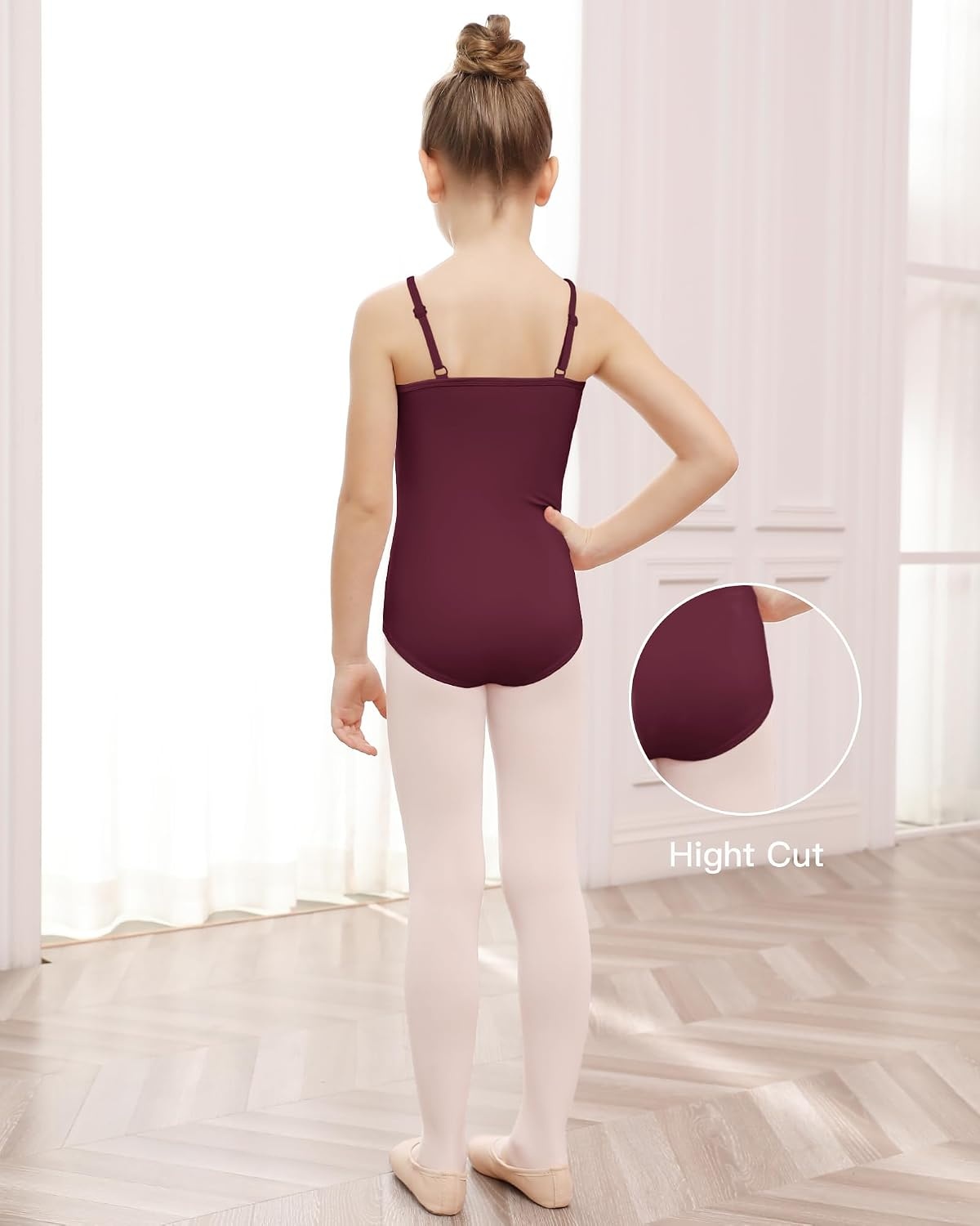 Stelle Gymnastics Leotards for Girls Camisole Ballet Tumbling Outfits 2-16Y(Cherry)
