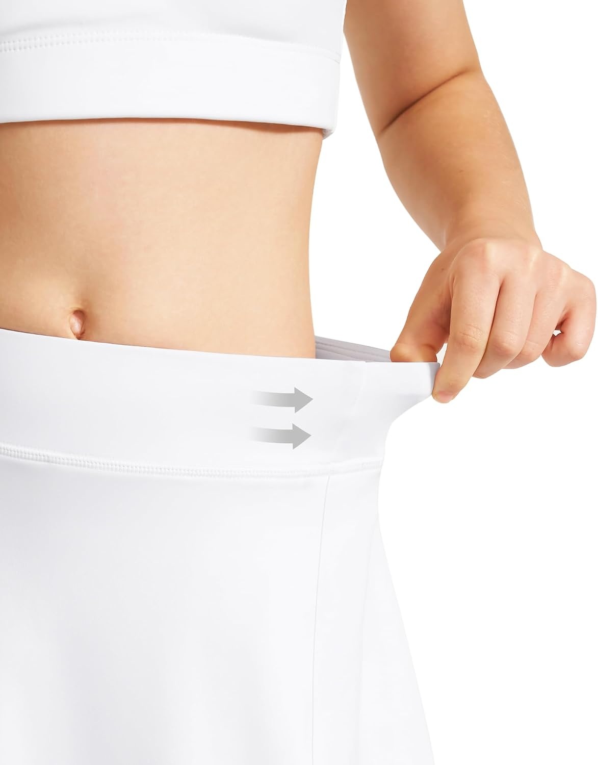Stelle Girls A-Line Tennis Skort with Built-in Shorts for Sports Play(White)