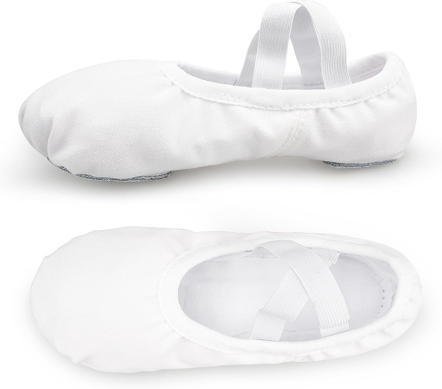STELLE Ballet Shoes for Women Highly Stretch Canvas Dance Slipper Yoga Shoes for Girls/Adults(White)