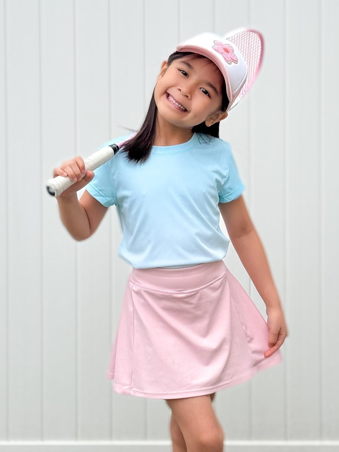 Stelle Girls A-Line Tennis Skort with Built-in Shorts for Sports Play | Lightweight fabric, Elastic waistband, Free movement, Tennis, Golf, Pickleball, School activities(Pink)
