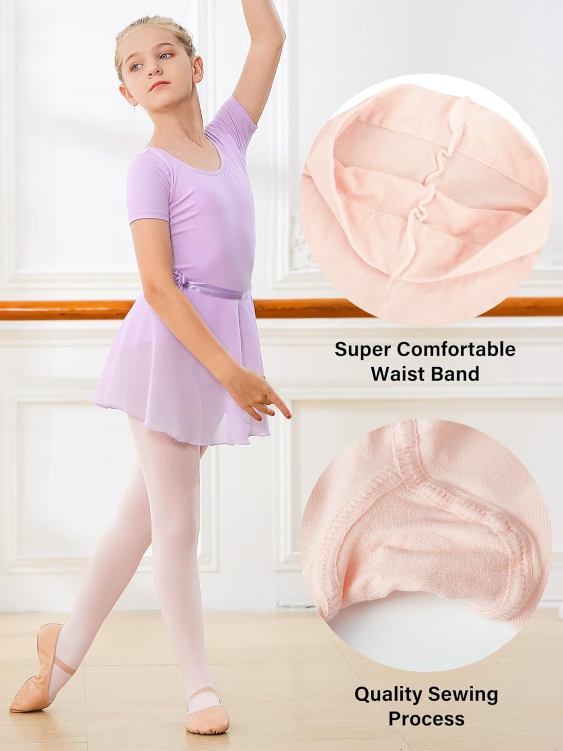 Stelle Girls Ballet Dance Students School Footed Tight (Toddler/Little Kid/Big Kid)(2-pack-ballet Pink)