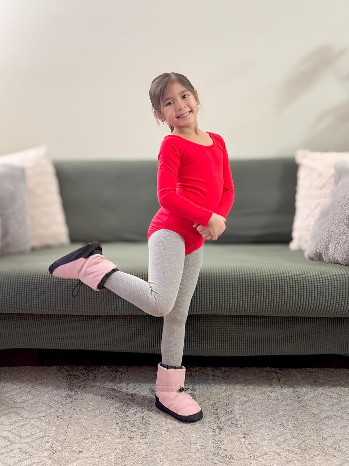 Stelle Toddler Girls Tights Baby Cable Knit Stockings Thick Cotton Legging(2-pack-grey)