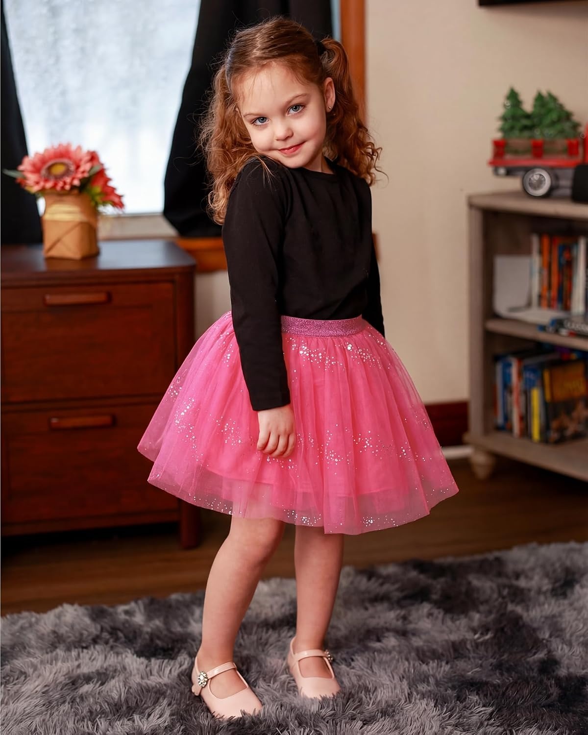 Stelle Tutu for Girls Skirt Layered Tulle Ballet Princess Birthday Outfit | Tutu for girls, Layered fluffy sequin skirt, Lightweight soft fabric, Toddler tutu, Dance class, Performance, Birthday outfit(Hot Pink)