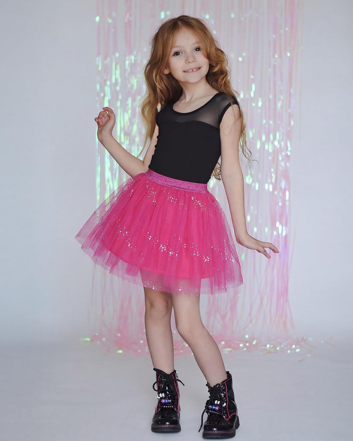 Stelle Tutu for Girls Skirt Layered Tulle Ballet Princess Birthday Outfit | Tutu for girls, Layered fluffy sequin skirt, Lightweight soft fabric, Toddler tutu, Dance class, Performance, Birthday outfit(Hot Pink)