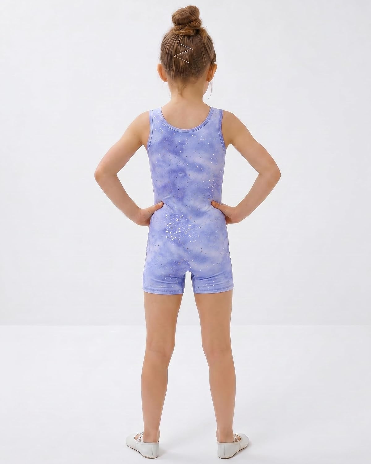 Stelle Gymnastics Leotards for Girls Unitards Biketards Tumbling Outfits(Cloudburst Purple)