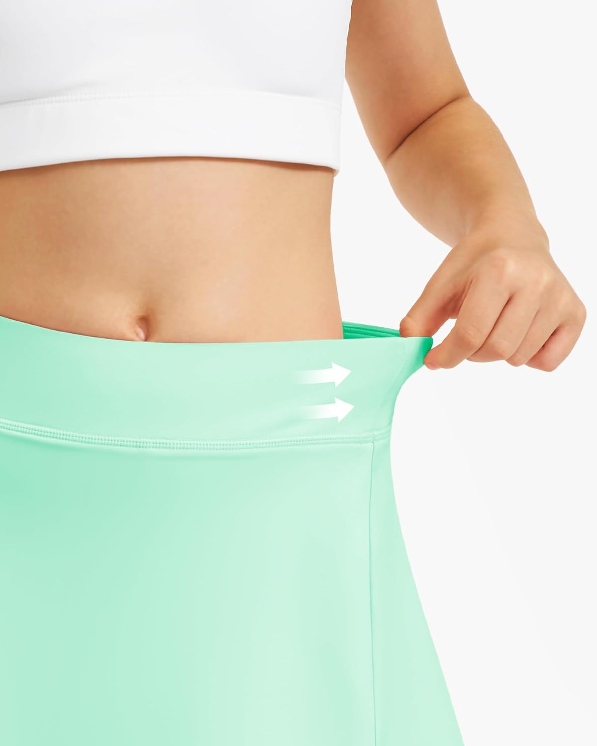 Stelle Girls Tennis Skirts with Pockets Athletic Skorts Inner Shorts High Waisted Sports Golf Running Skirt(Mint Green)