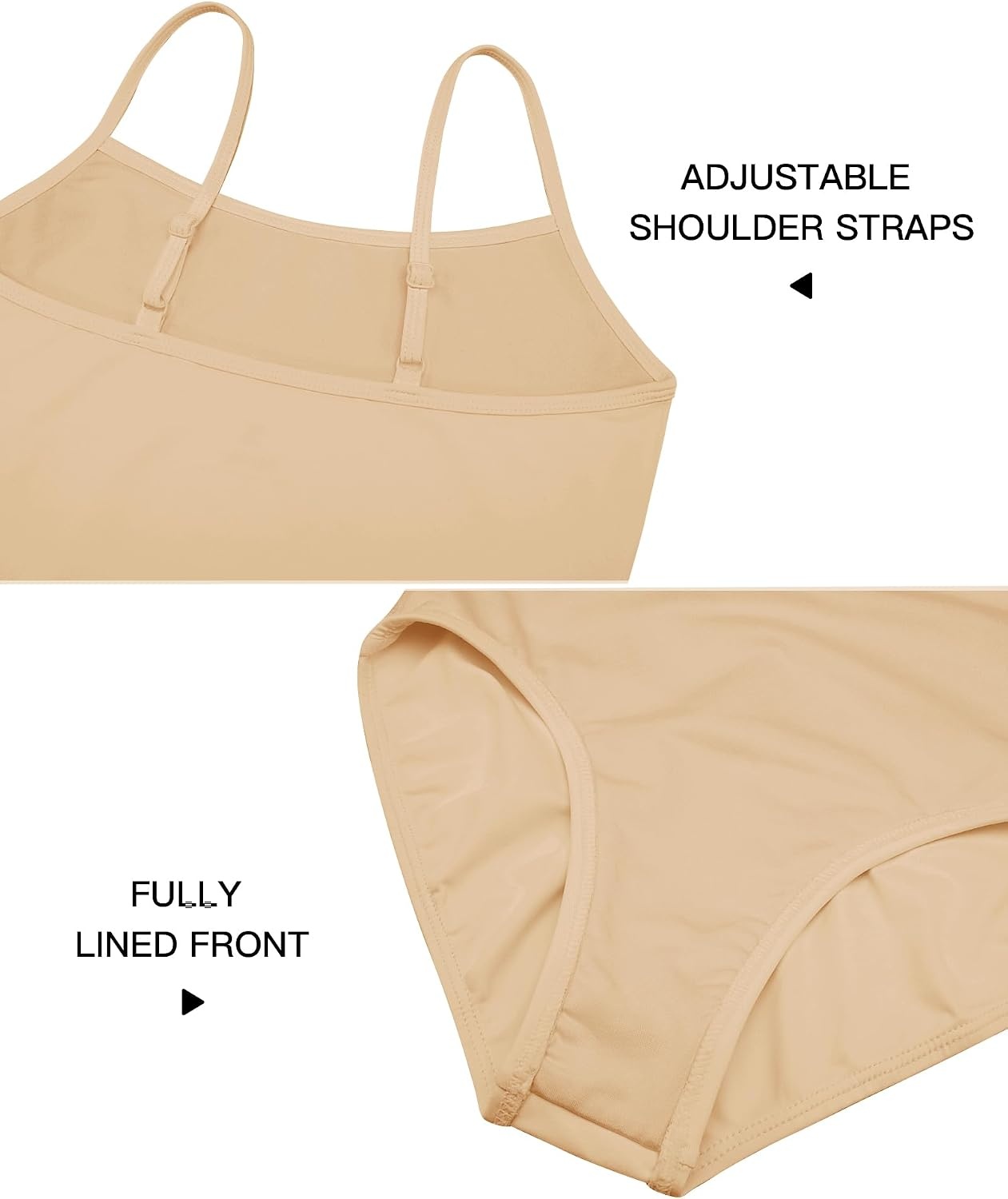 Stelle Gymnastics Leotards for Girls Camisole Ballet Tumbling Outfits 2-16Y | Adjustable straps, Stretch fabric, Comfortable fit, Skin-friendly, Gymnastics & Ballet, Toddler dancewear, Kids bodysuit(Nude)