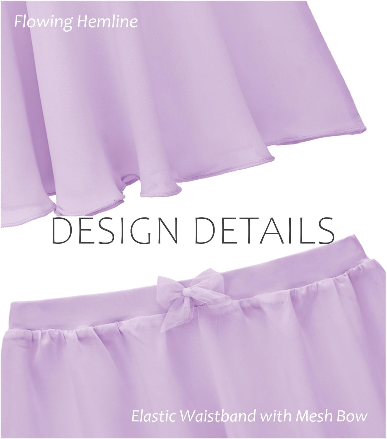Stelle Girls Ballet Skirt Chiffon Wrap Dance Skirt Mesh Pull-On Skirt | Girls ballet skirt, Pull on elastic waist, Flowing movement, Ballet Skirts for girls, Dance, Studio, Performance(Lavender)