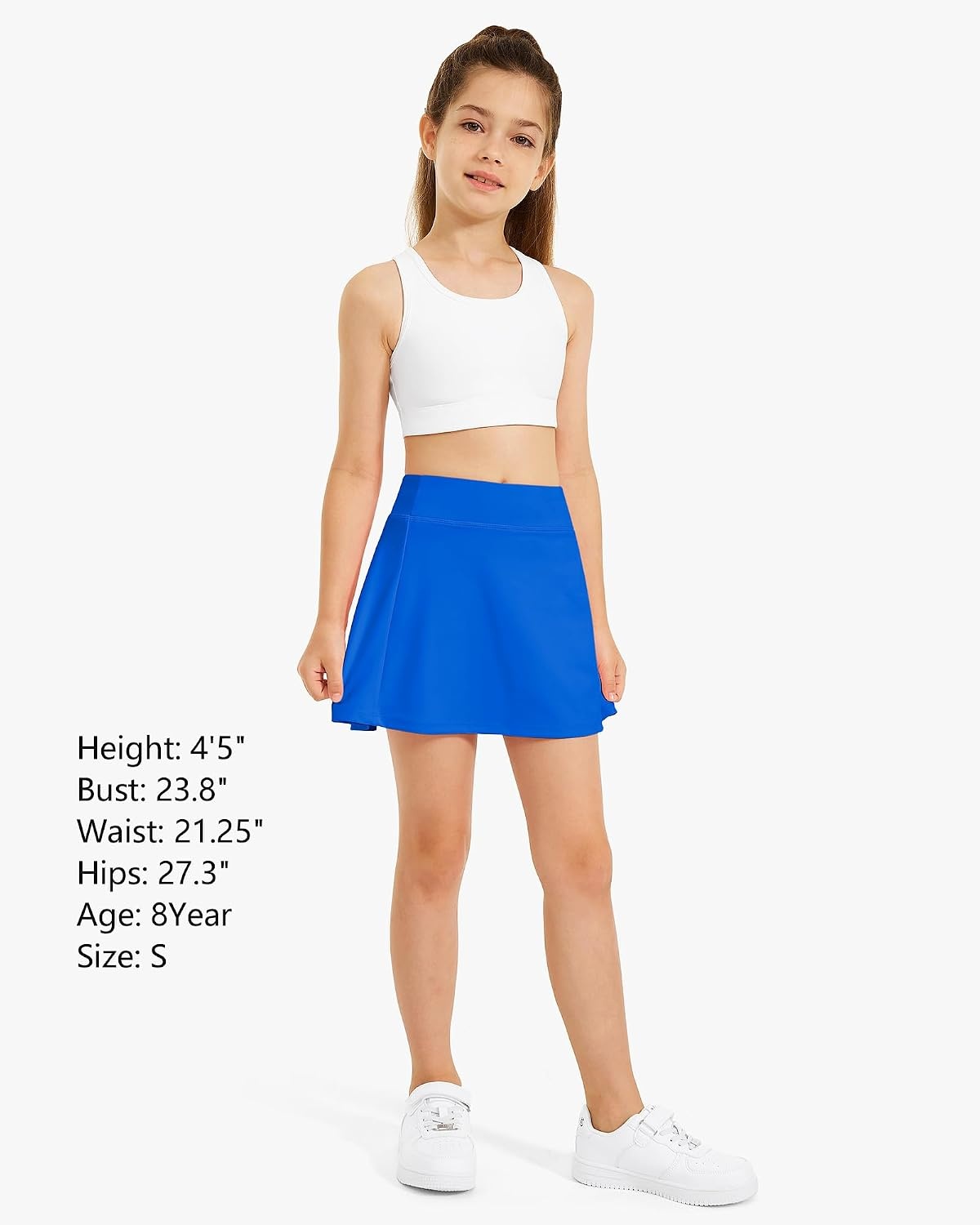 Stelle Girls Tennis Skirts with Pockets Athletic Skorts Inner Shorts High Waisted Sports Golf Running Skirt(Sapphire)