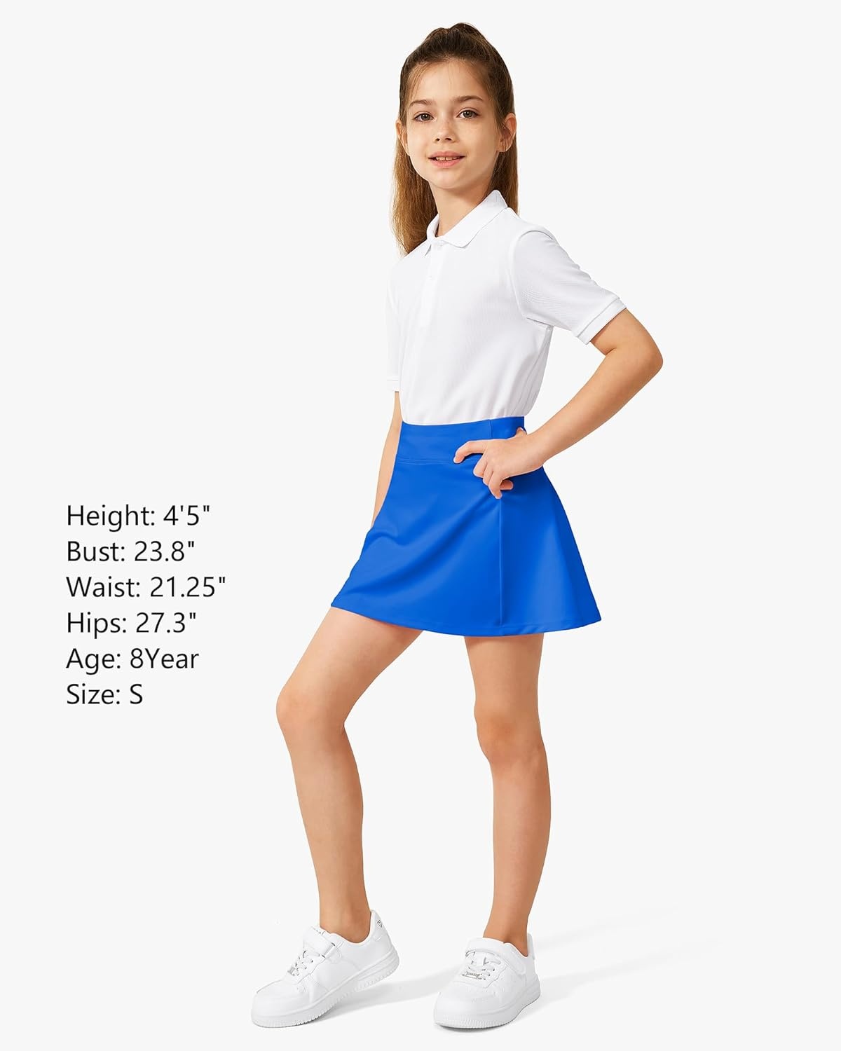 Stelle Girls Tennis Skirts with Pockets Athletic Skorts Inner Shorts High Waisted Sports Golf Running Skirt(Sapphire)