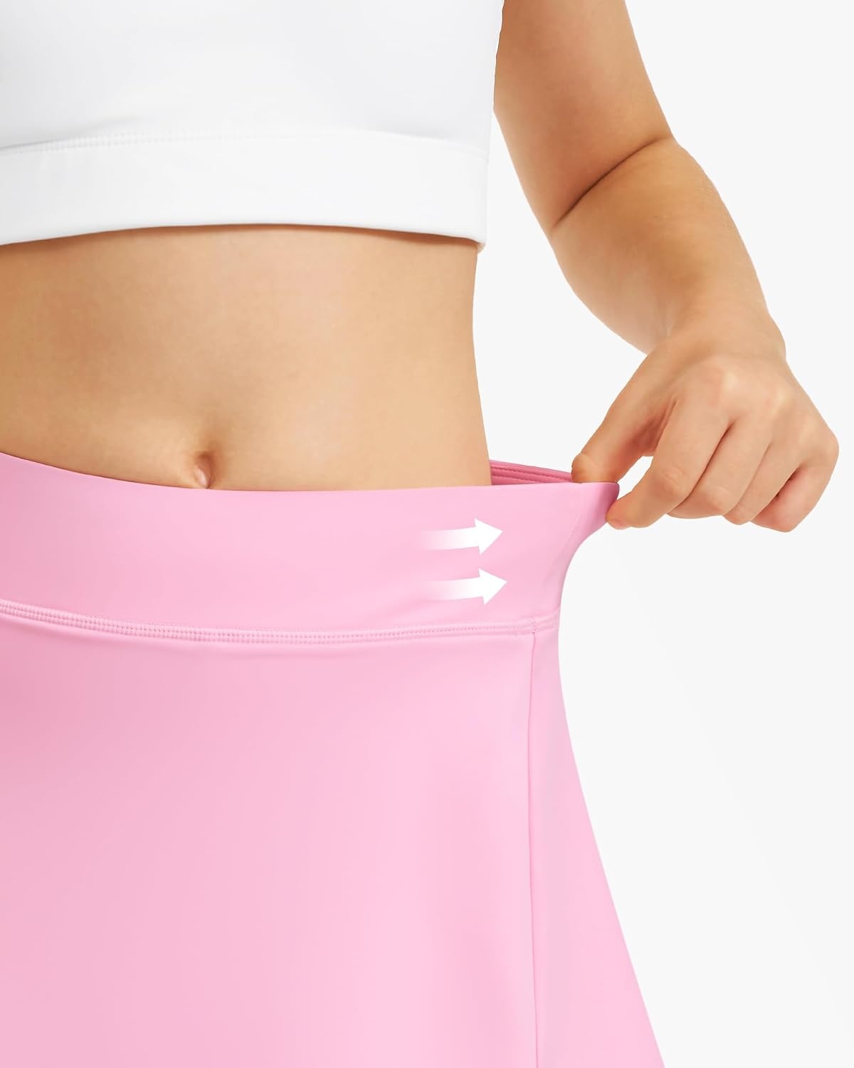 Stelle Girls A-Line Tennis Skort with Built-in Shorts for Sports Play(Cotton Candy)