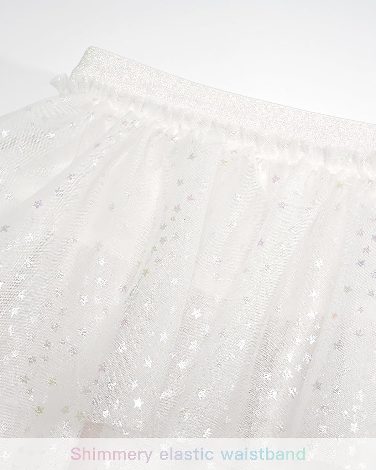Stelle Girls Tutu Skirt 5 Layers Fluffy Tulle Dance Ballet Skirt Princess Birthday Party Costume(White)