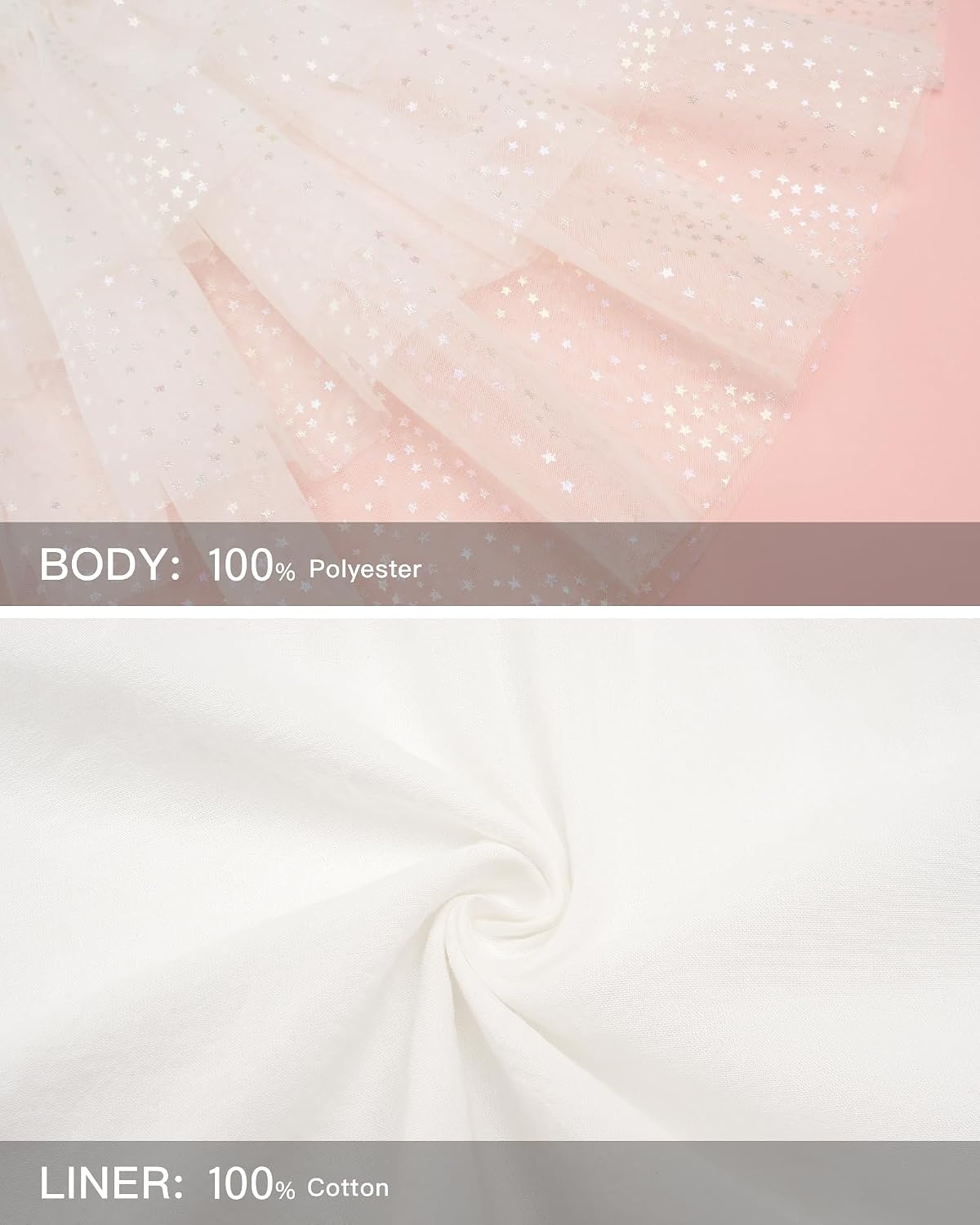 Stelle Girls Tutu Skirt 5 Layers Fluffy Tulle Dance Ballet Skirt Princess Birthday Party Costume(White)