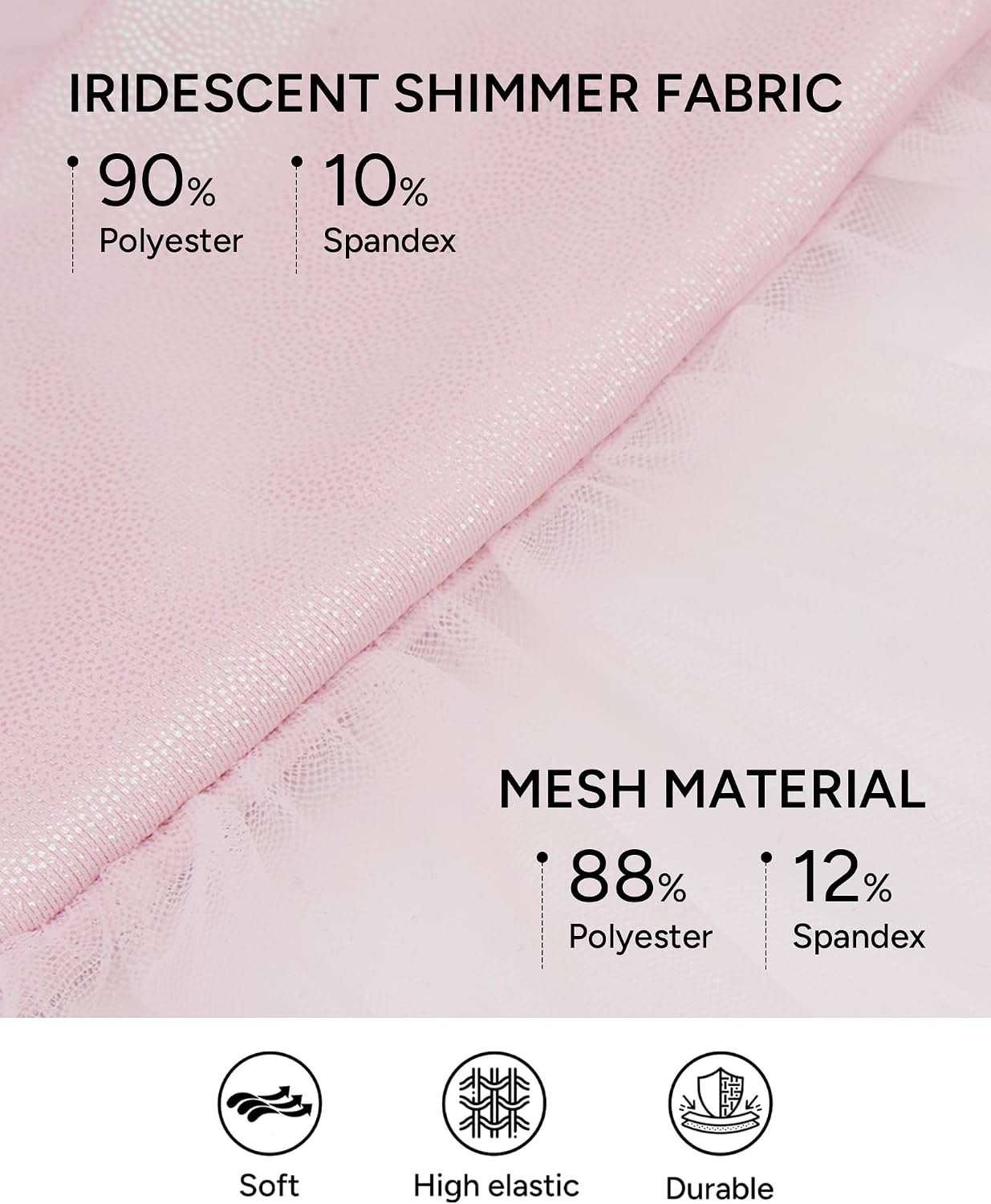 Stelle Girls Tutu Skirt with Metallic Short Tulle Ballet Dance Skort(Pink)