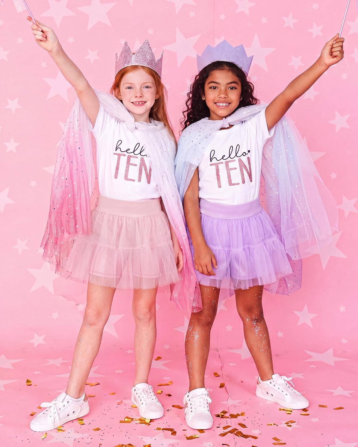 Stelle Girls Tutu Skirt with Metallic Short Tulle Ballet Dance Skort(Pink)
