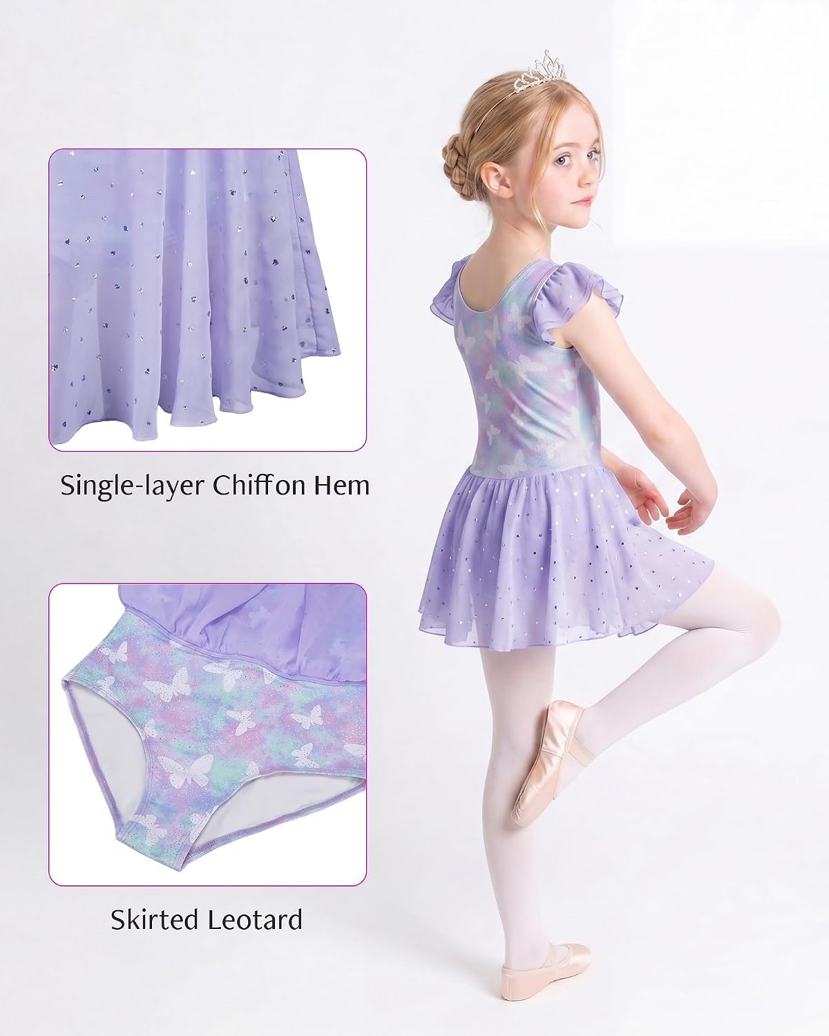 Stelle Ballet Leotards for Girls Toddler Dance Leotard Gymnastic Outfits(Magic Flutter)