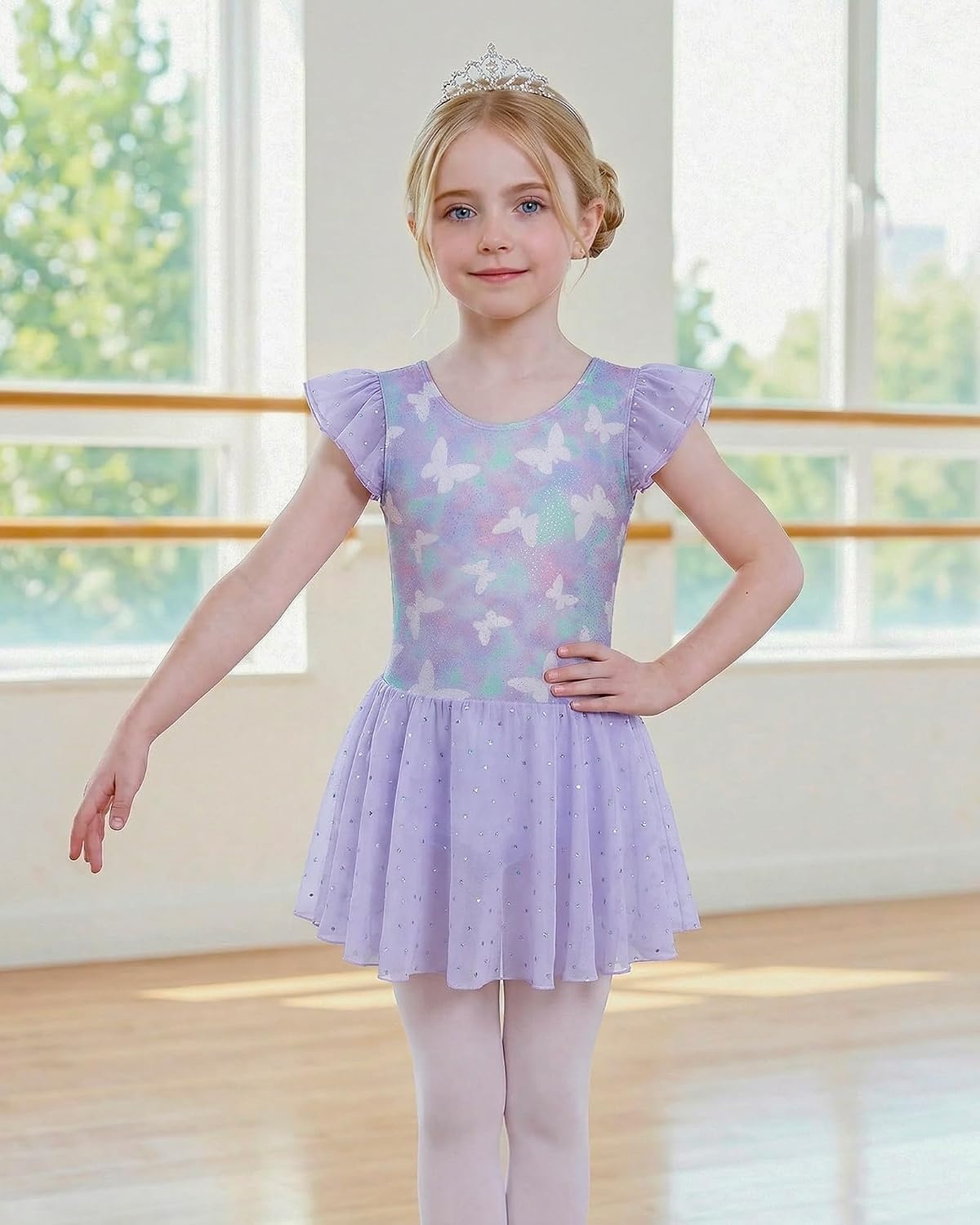Stelle Ballet Leotards for Girls Toddler Dance Leotard Gymnastic Outfits(Magic Flutter)