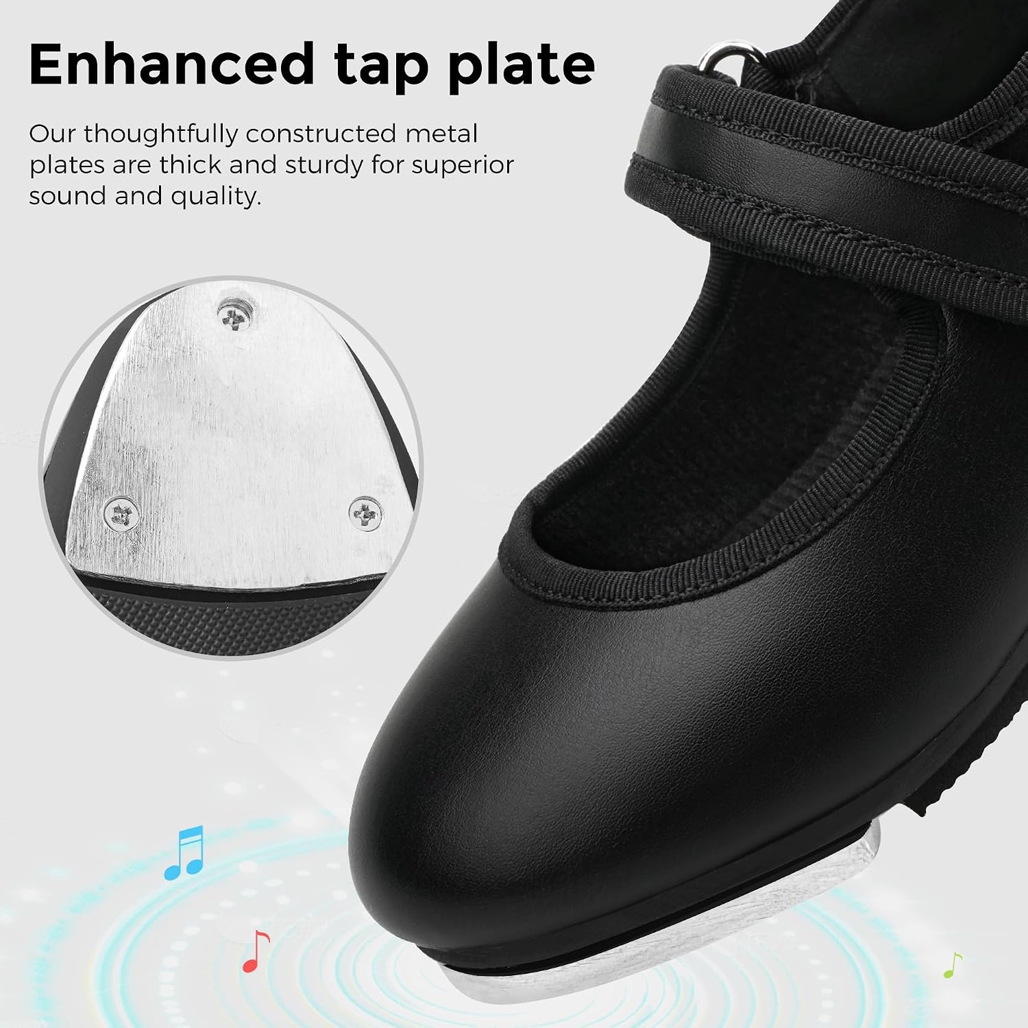 Stelle Tap Shoes for Girls Toddler Boys PU Leather Dance Shoes(Toddler/Little Kid/Big Kid)(Black Matte)