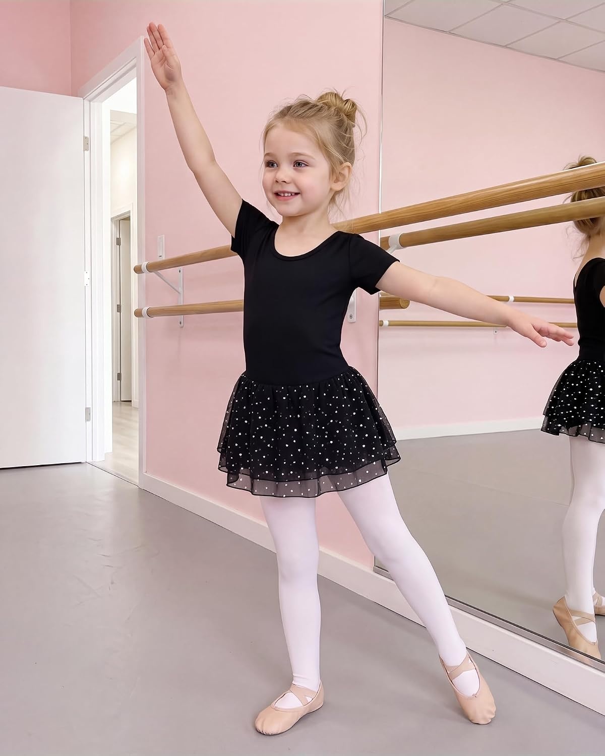Stelle Ballet Leotards for Girls Toddler Dance Ballerina Costumes Dresses(Black)