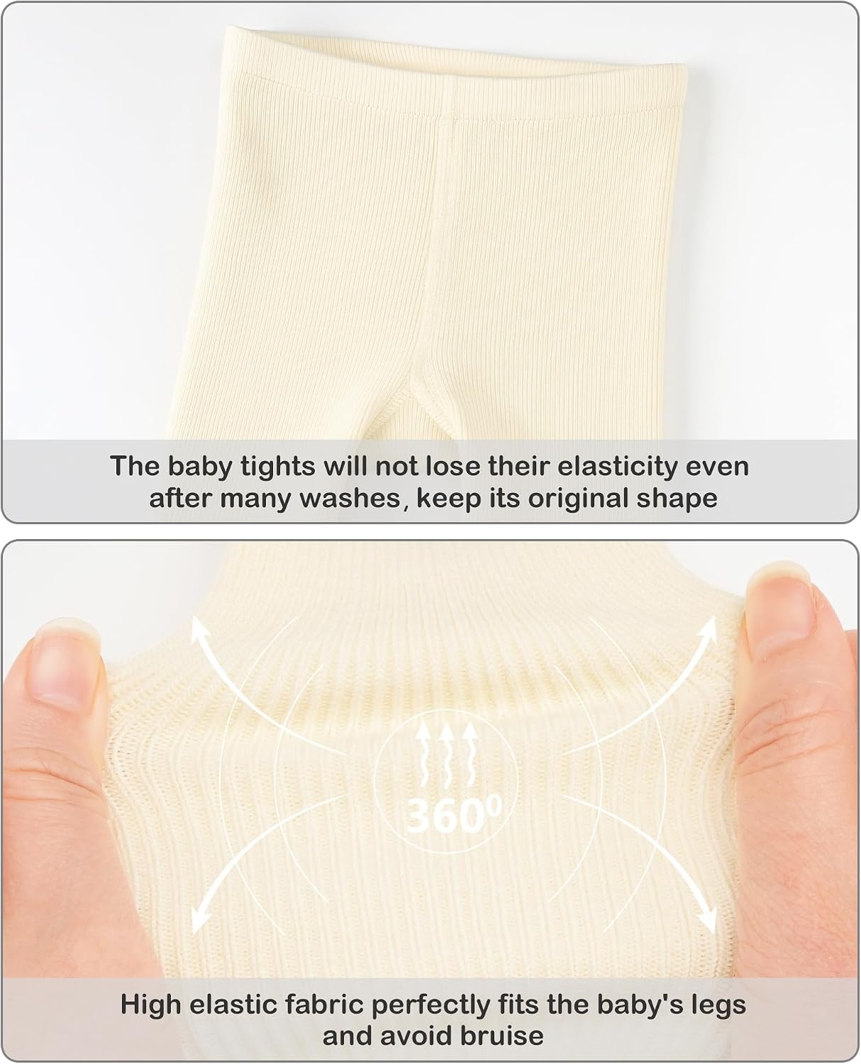 Stelle Toddler Girls Tights Baby Cable Knit Stockings Thick Cotton Legging(2-pack-ivory)