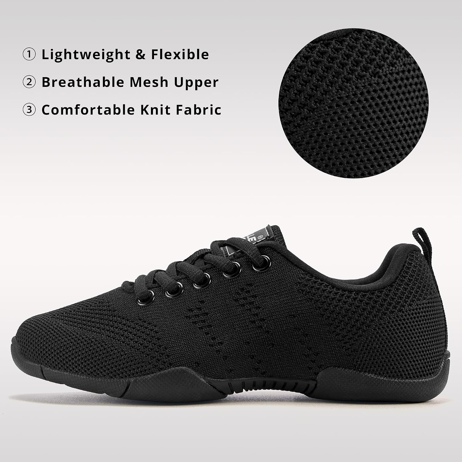 Stelle Cheer Shoes Girls and Women Lightweight Sneakers(Black)