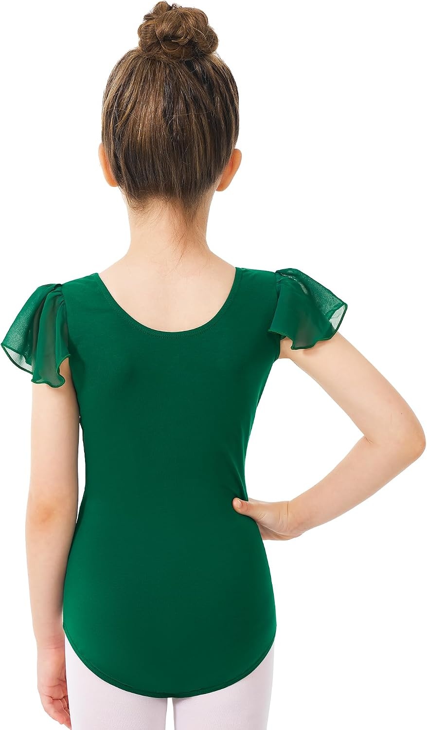 Stelle Girls Ballet Leotard Ruffle Short Sleeve for Dance Gymnastics | Scoop neckline, Soft stretch fabric, Breathable comfort, Leotard for girls, Ballet class, Gymnastics, Dance recital(Green)