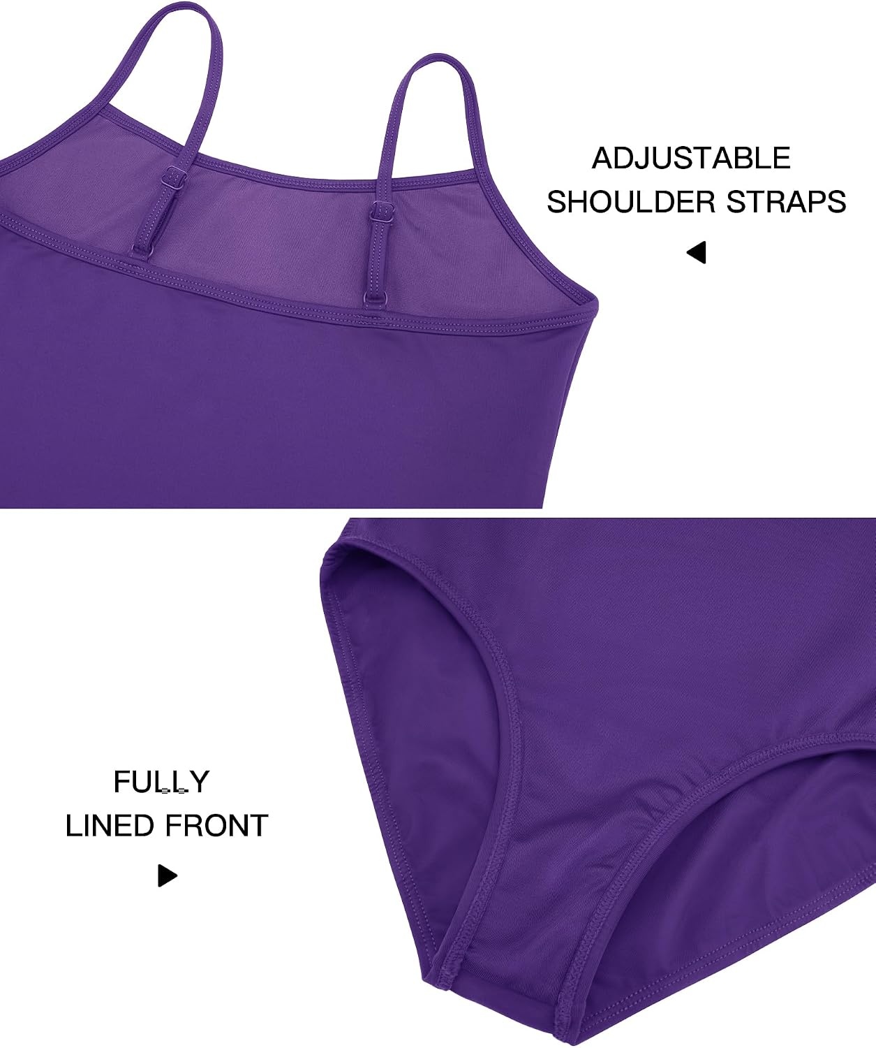 Stelle Gymnastics Leotards for Girls Camisole Ballet Tumbling Outfits 2-16Y(Purple)