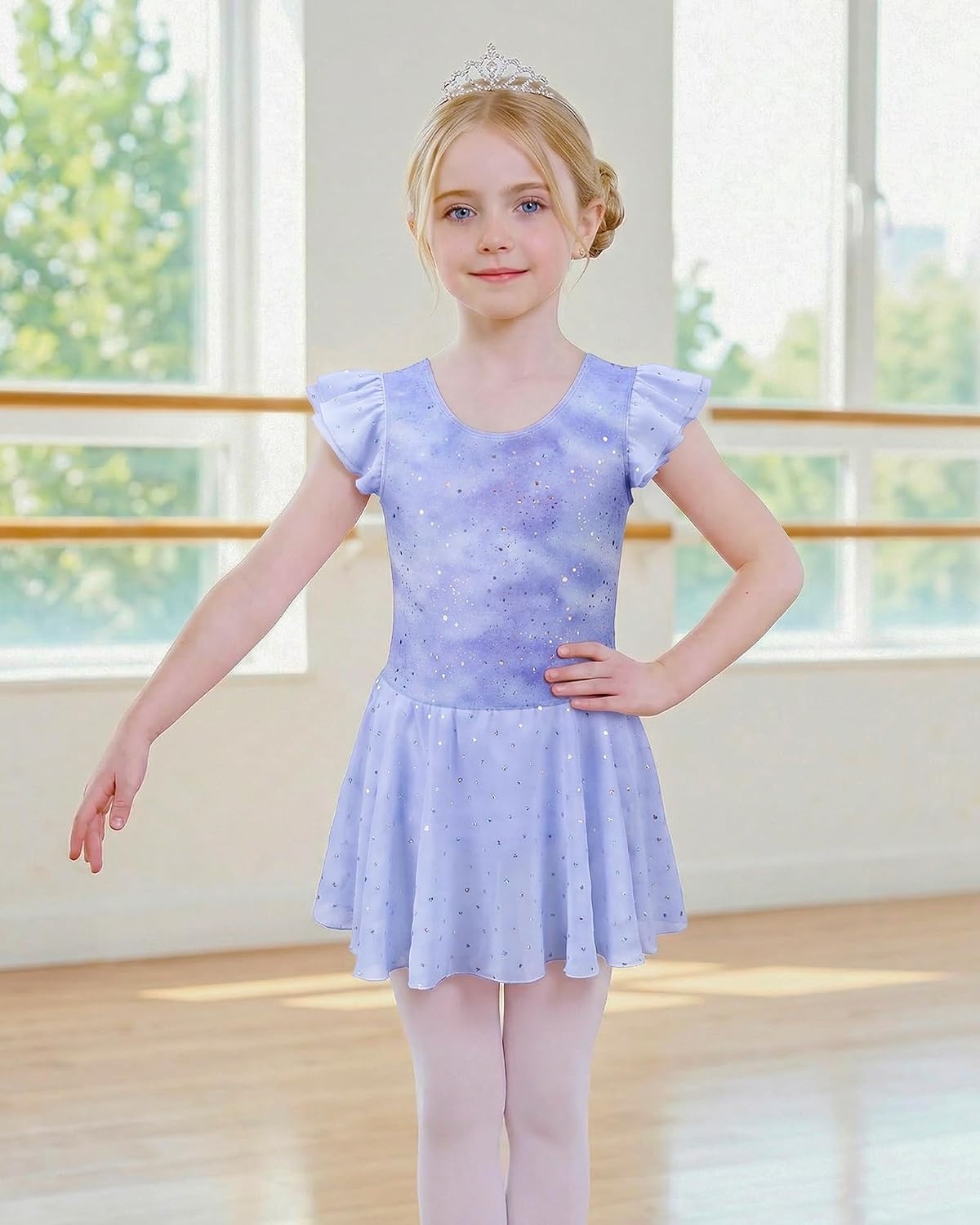 Stelle Ballet Leotards for Girls Toddler Dance Leotard Gymnastic Outfits(Cloudburst Purple)