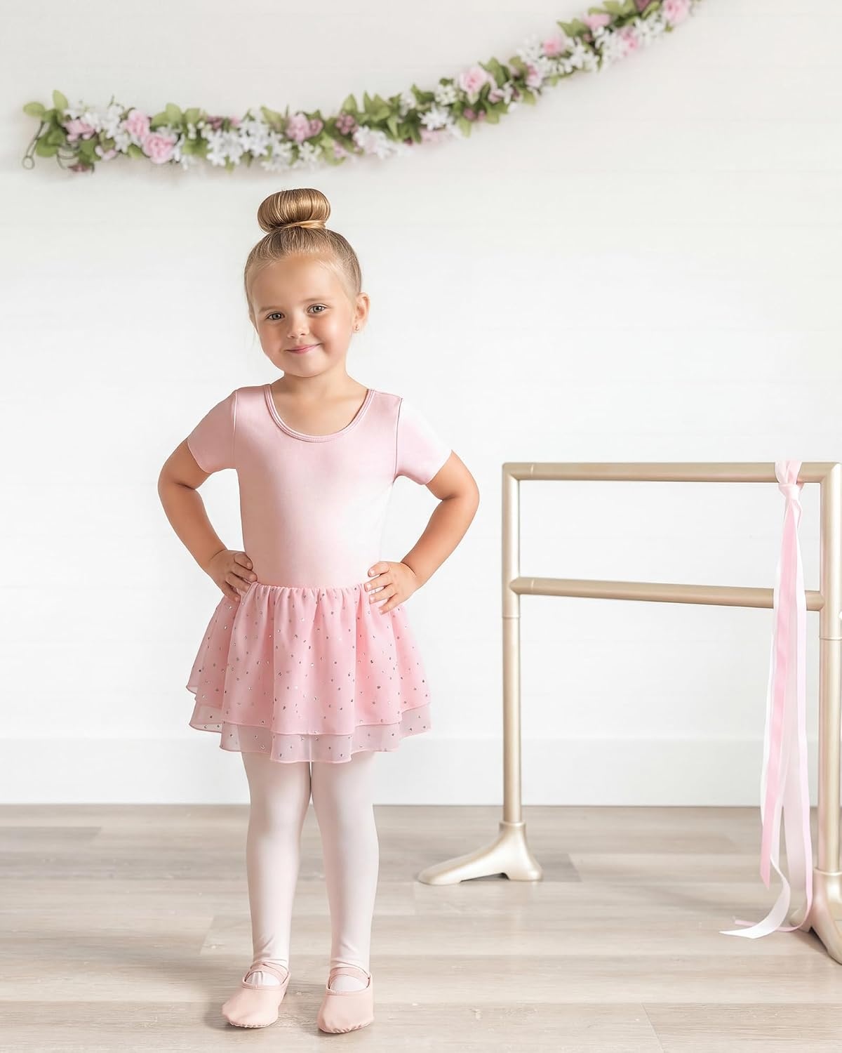 Stelle Ballet Leotards for Girls Toddler Dance Ballerina Costumes Dresses(Ballet Pink)
