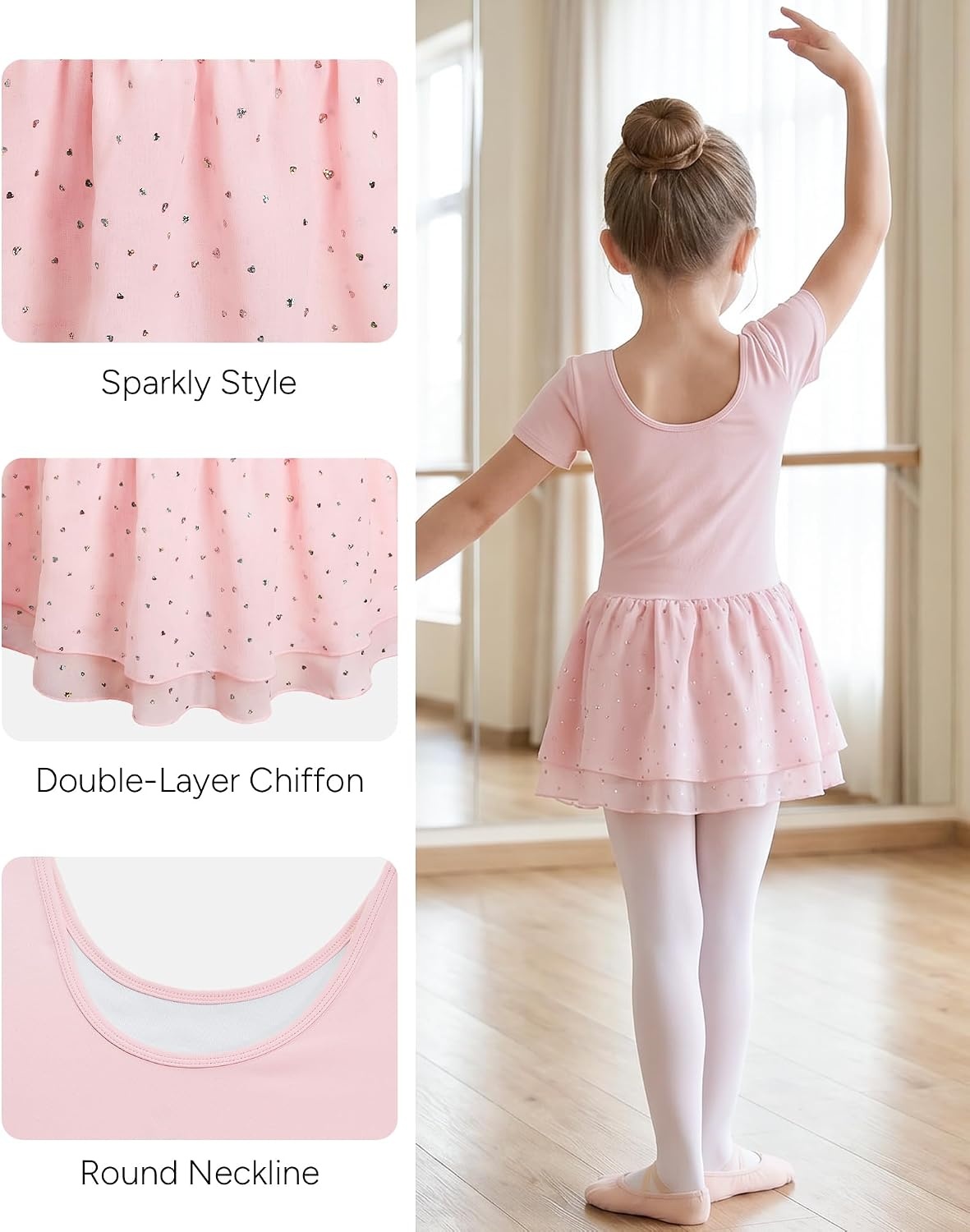 Stelle Ballet Leotards for Girls Toddler Dance Ballerina Costumes Dresses(Ballet Pink)