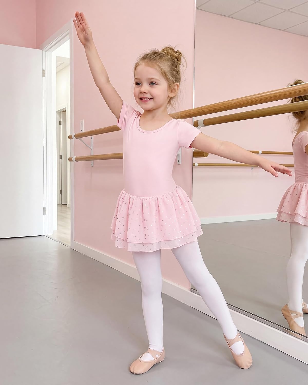 Stelle Ballet Leotards for Girls Toddler Dance Ballerina Costumes Dresses(Ballet Pink)