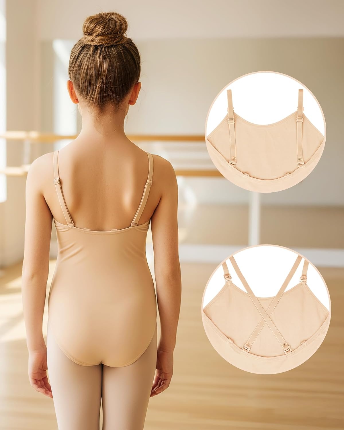 Stelle Girls Camisole Ballet Leotard Seamless Undergarment for Dance(Light Nude)