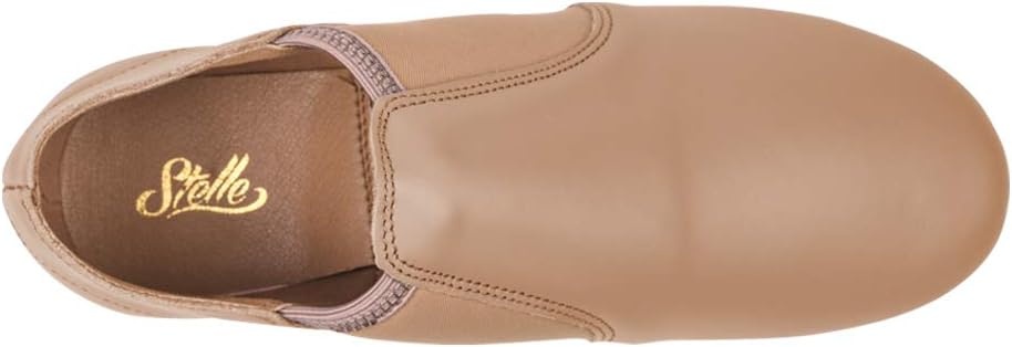 Stelle Jazz Shoes for Girls Boys Leather Unisex Slip-On Dance Shoes (Toddler/Little Kid/Big Kid)(Tan)