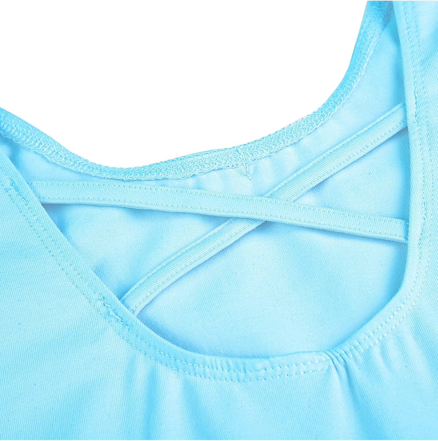 Stelle Ballet Leotards for Girls Toddler Ballet Outfit Dance Leotard Dress | Ballerina Outfit Dress, Criss-Cross & Bow Back, Soft Stretch Fabric, Short Sleeve, Dance Recital, Gymnastics, Performance(Style 1-pool Blue(cross Back))