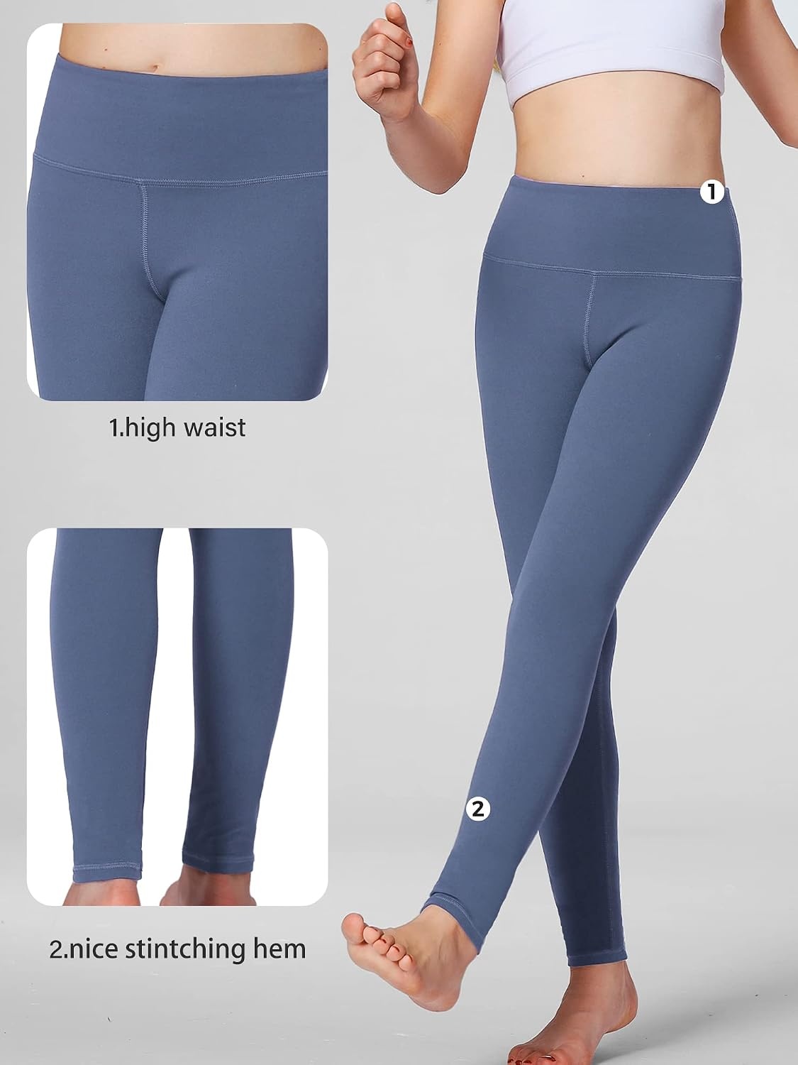 Stelle Girls Athletic Leggings Kids Dance Workout Running Yoga Pants with Hidden Pocket(Dark Slate Blue)