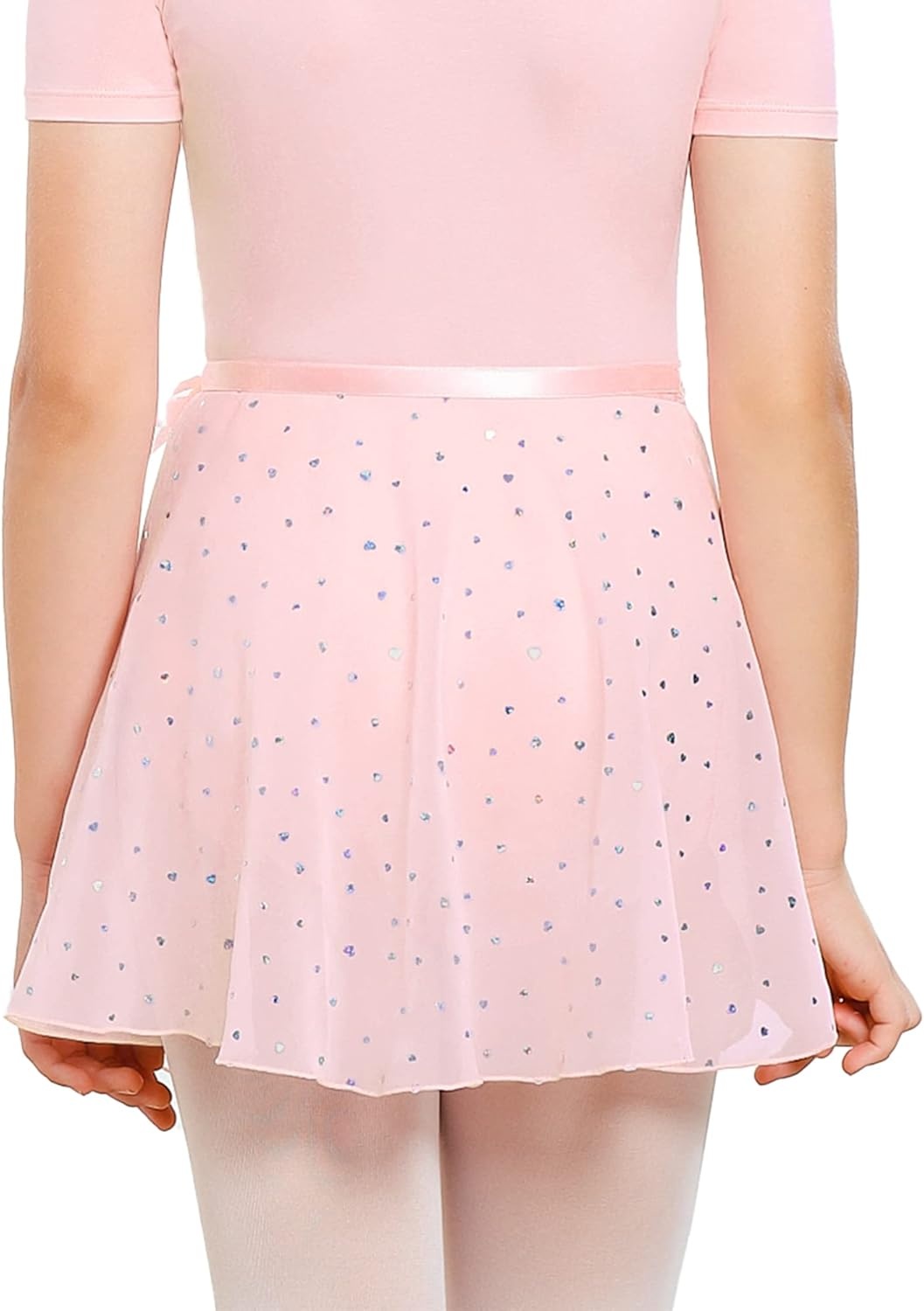 Stelle Ballet Skirt Women Chiffon Sarong Wrap Skirt Adjustable Tie Adult Dance Skirts(Pink Shiny)