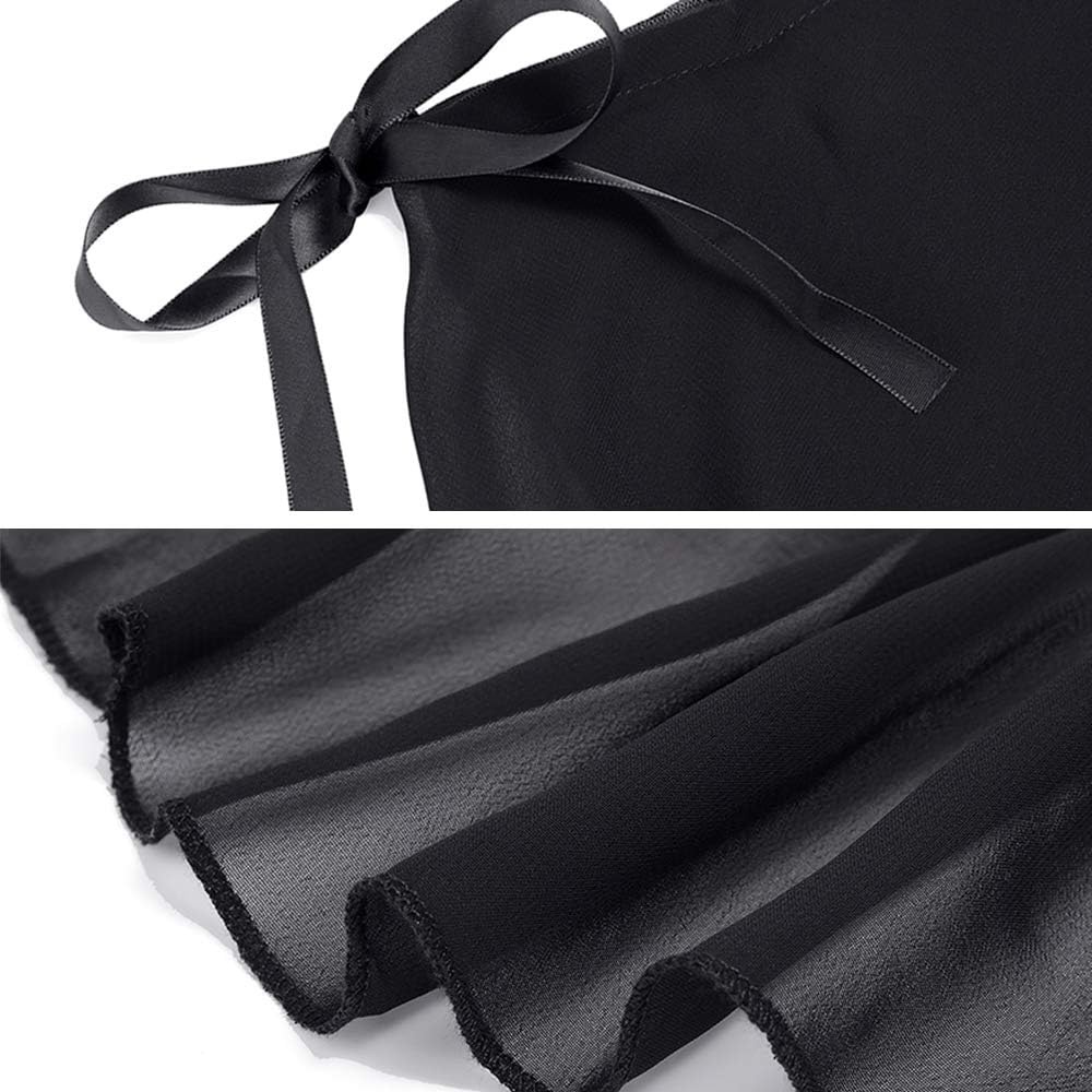 Stelle Ballet Skirt Women Chiffon Sarong Wrap Skirt Adjustable Tie Adult Dance Skirts(Black)