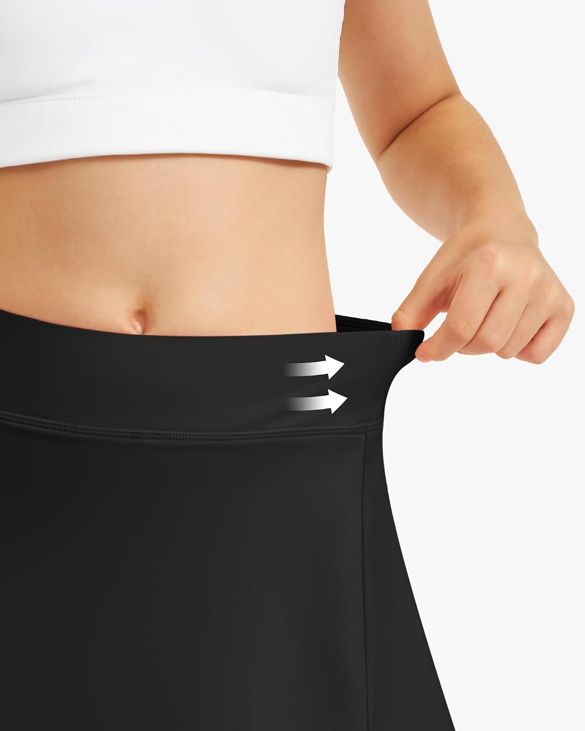Stelle Girls A-Line Tennis Skort with Built-in Shorts for Sports Play(Black)