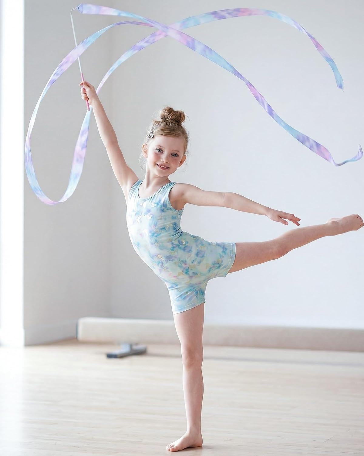 Stelle Gymnastics Leotards for Girls Unitards Biketards Tumbling Outfits(Butterfly Mist)