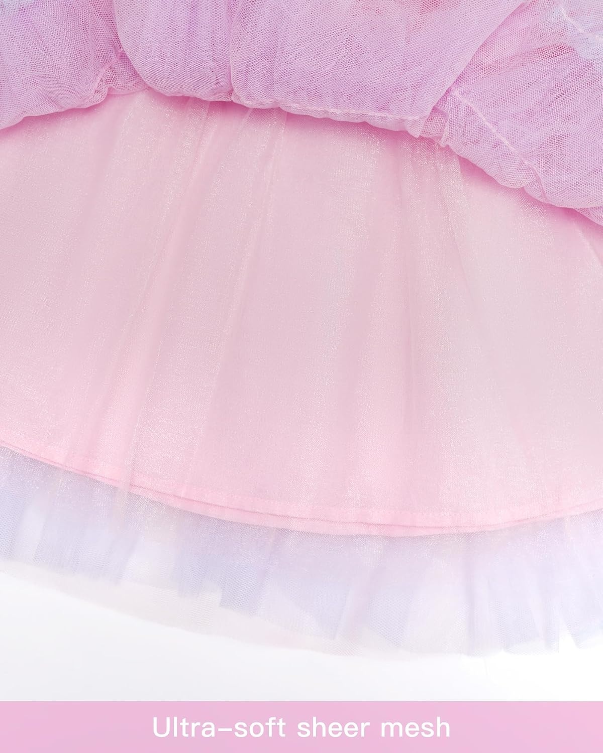 Stelle Girls Tutu Skirt 5 Layers Fluffy Tulle Dance Ballet Skirt Princess Birthday Party Costume(Pink Ombre)